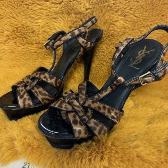 Yves Saint Laurent Leopard Tribute Heels - Picture 2 of 7